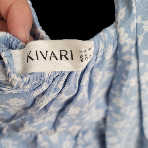 KIVARI - BLUE FLORA TIE BACK MAXI DRESS4 - Picture 7 of 8